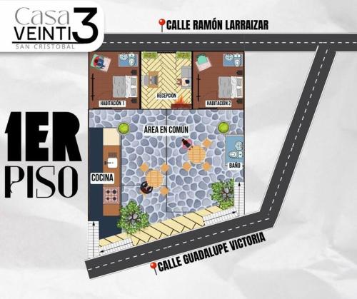 Půdorys ubytování Casa 23 San Cristóbal