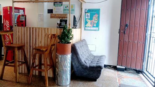 Χώρος καθιστικού στο Casa Amarilla Hostel - Cali