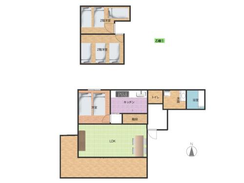 a floor plan of a house at Aso Lodge Otohime in Aso