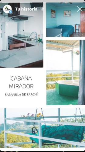 a collage of pictures of a room with a hammock at Cabaña mirador Jacuzzi in Robles