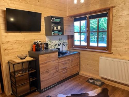 Kuchyň nebo kuchyňský kout v ubytování AP-Ranch Ferienzimmer Auszeit