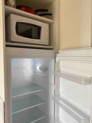 Elle comprend un réfrigérateur avec un four micro-ondes. dans l'établissement Mazet en Provence dans propriété équestre, à Graveson
