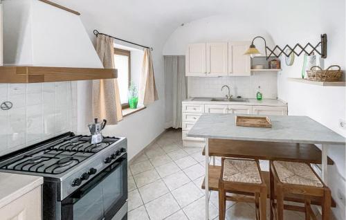 una cucina con fornelli e piano di lavoro di Awesome Home In Castagnetoli a Mulazzo