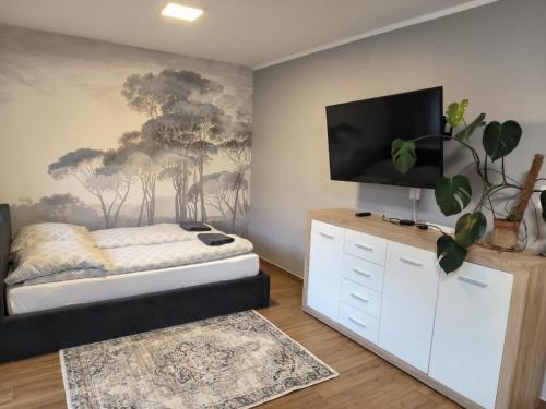Μια τηλεόραση ή/και κέντρο ψυχαγωγίας στο Apartament 25 Mikołajki