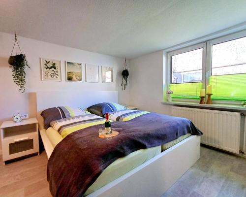 Postel nebo postele na pokoji v ubytování Ferienwohnung Jahnke auf Usedom mit Terrassee, WLAN