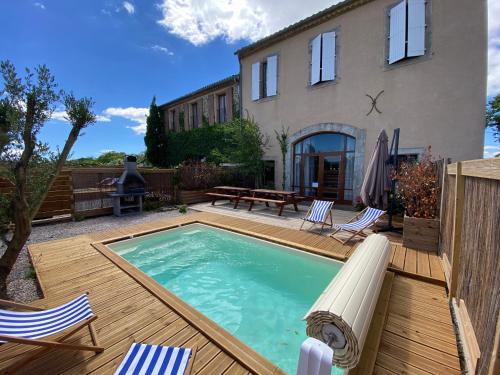 Maison, canal du midi piscine