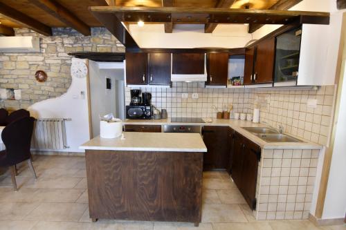 a kitchen with a sink and a counter top at Vila Vesna in Grožnjan