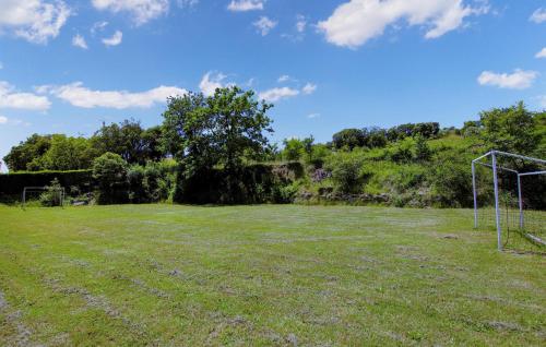 an empty soccer field with a goal at Lovely Home In Bessas in Bessas