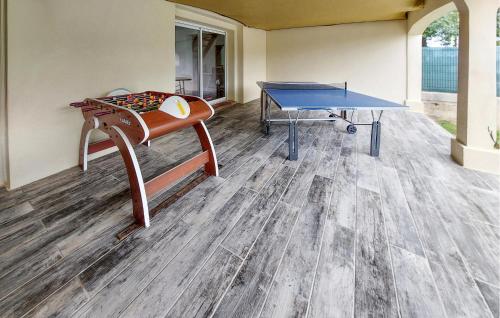 a room with a ping pong table and a ping pong ball at 3 Bedroom Stunning Home In Regusse in Régusse