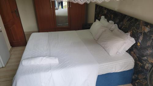 Ένα ή περισσότερα κρεβάτια σε δωμάτιο στο HARRIET APARTHOTEL Kigali-NYARUTARAMA