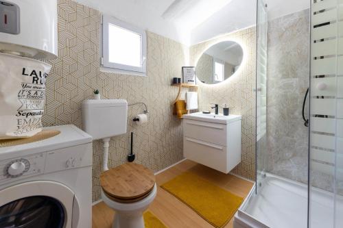 Et badeværelse på Apartman Viridis