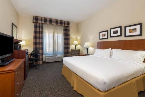 a hotel room with a large bed and a television at Holiday Inn Express Hotel Vernal by IHG in Vernal