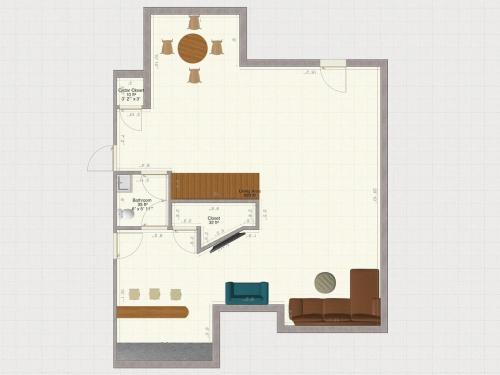 a drawing of a floor plan of a room at Secluded 4 bedroom with hot tub minutes from campus in State College