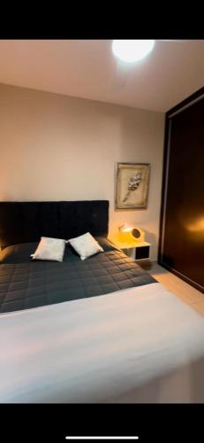 une chambre avec un lit avec deux oreillers dessus dans l'établissement Departamento alta categoría, à Barrio Rivadavia