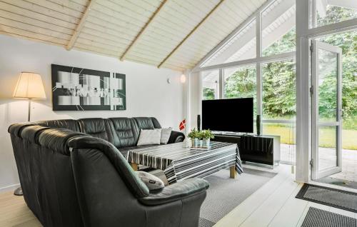 TV a/nebo společenská místnost v ubytování Gorgeous Home In Samsø With Wifi