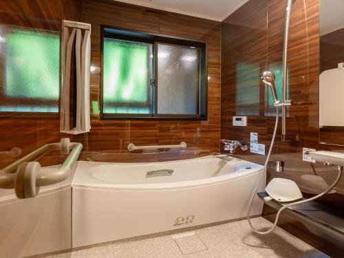Koupelna v ubytování Hotel WAMARE Onikobe