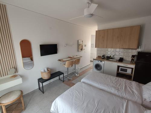 Η κουζίνα ή μικρή κουζίνα στο SnD Rentals- Studios