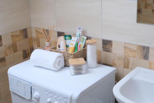 Koupelna v ubytování Apartmány Na Kovárně Rájov