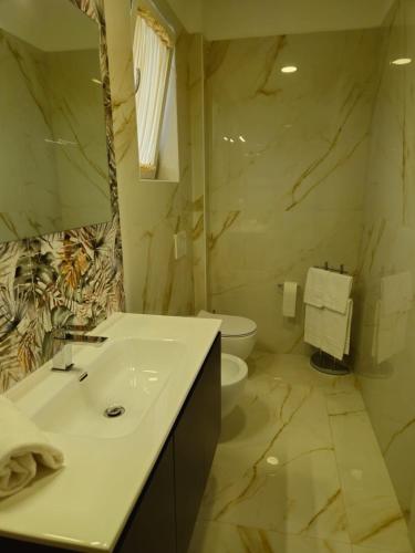 a bathroom with a sink and a toilet at B&B Giardino Isabella in Palagiano