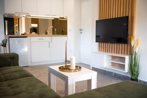 Una televisión o centro de entretenimiento en Uba Fruška gora