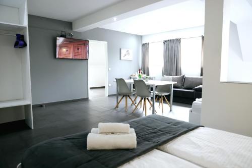 TV a/nebo společenská místnost v ubytování B&B Cindra