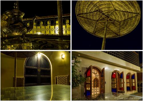 a group of four pictures of a building with a window at Dar Al Madina Al Kadima in Fès