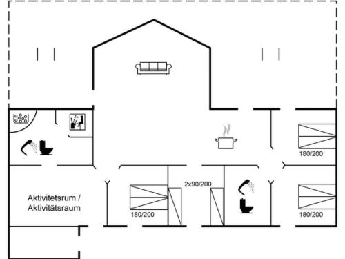 a floor plan of a bathroom with a toilet at Holiday Home Finja - 500m from the sea by Interhome in Neder Lysabild