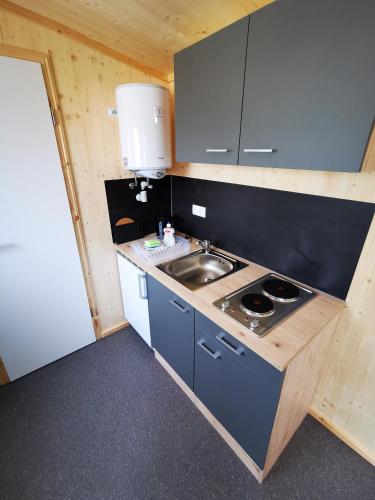 Kuchyň nebo kuchyňský kout v ubytování Tiny Guesthouse Herdt Euerbach