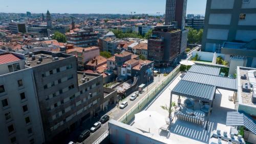 an aerial view of a city with buildings at Acta The Clover in Porto
