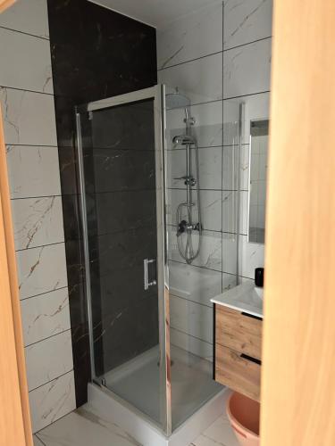 Koupelna v ubytování Mieszkanie na osiedlu platan Świnoujście