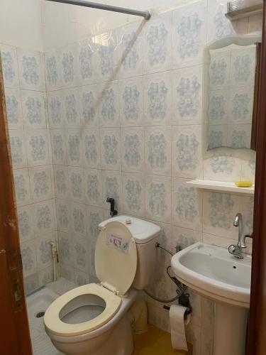 a bathroom with a toilet and a sink at Residence Saint James in Somone