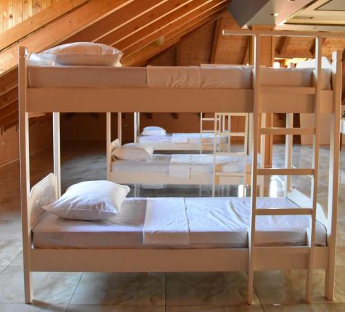 Postel nebo postele na pokoji v ubytování Symphony Hostel Shkoder