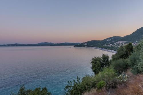 a view of a large body of water at Akrogiali Apartments in Barbati
