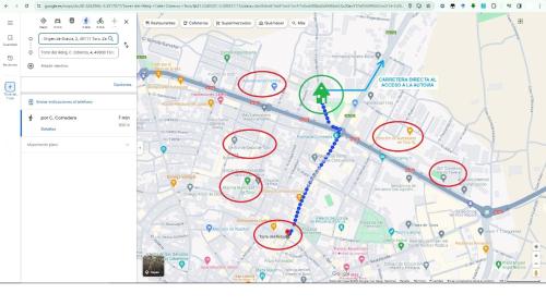 a map with red circles on it at Ático en Toro - Parque de La Golosina in Toro