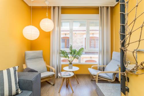 Χώρος καθιστικού στο BaruHaus Terraza Duplex Valencia de don Juan