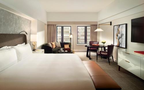 Postel nebo postele na pokoji v ubytování Mandarin Oriental, Boston