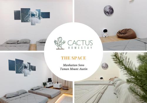 a collage of pictures of a room with a bed at Mount Austin Manhanttan Sovo by Cactus Homestay in Johor Bahru