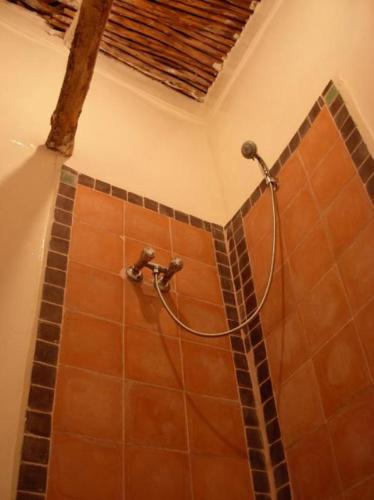 a shower with a hose in a bathroom at Kasbah Tigmi N'Oufella in Telouet