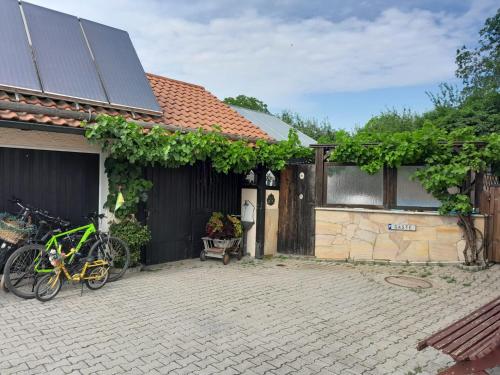 a house with two bikes parked outside of it at Ferienhaus Resch in Laufen