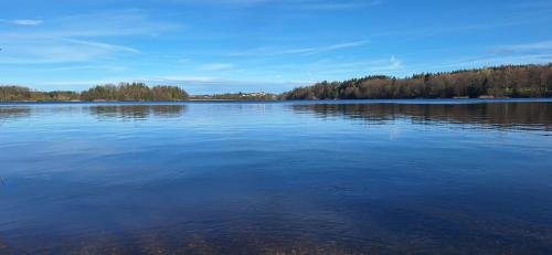 a large body of water with trees in the background at Ferienhaus Resch in Laufen