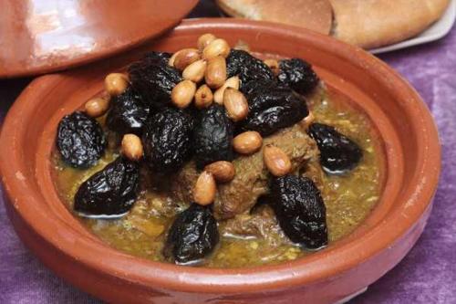 a bowl of food with beans and nuts in it at Dar Baddi in Marrakech