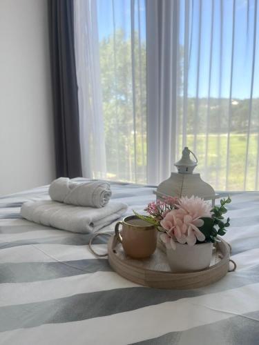 Postel nebo postele na pokoji v ubytování Apartman Borovi 14