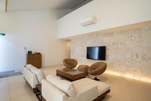 TV a/nebo společenská místnost v ubytování Secret Villas by Relapool