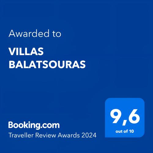 Sijil, anugerah, tanda atau dokumen lain yang dipamerkan di VILLAS BALATSOURAS