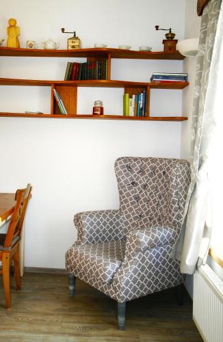 Χώρος καθιστικού στο Zlatý apartmán v soukromí Malá Skála Český Ráj