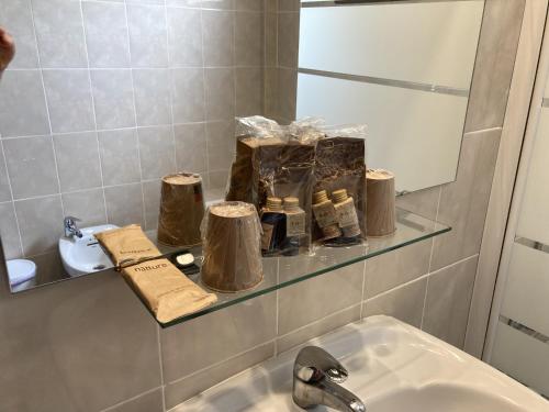 Koupelna v ubytování Hotel Sancho III