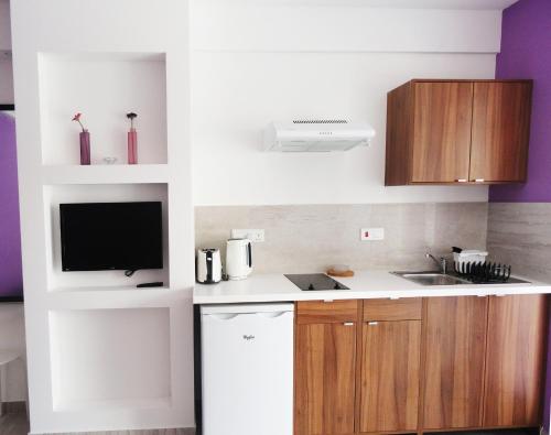 Dapur atau dapur kecil di Rainbow Apartments
