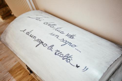 a mattress with writing on the side of it at VenuSuite VENOSA - Luxury House, Spa & Relax - in Venosa