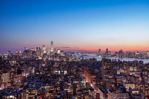 an aerial view of a city at night at Hyatt Place New York Chelsea in New York