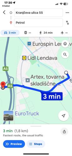 a screenshot of a cell phone with a map at APARTMA LINDAU in Lendava